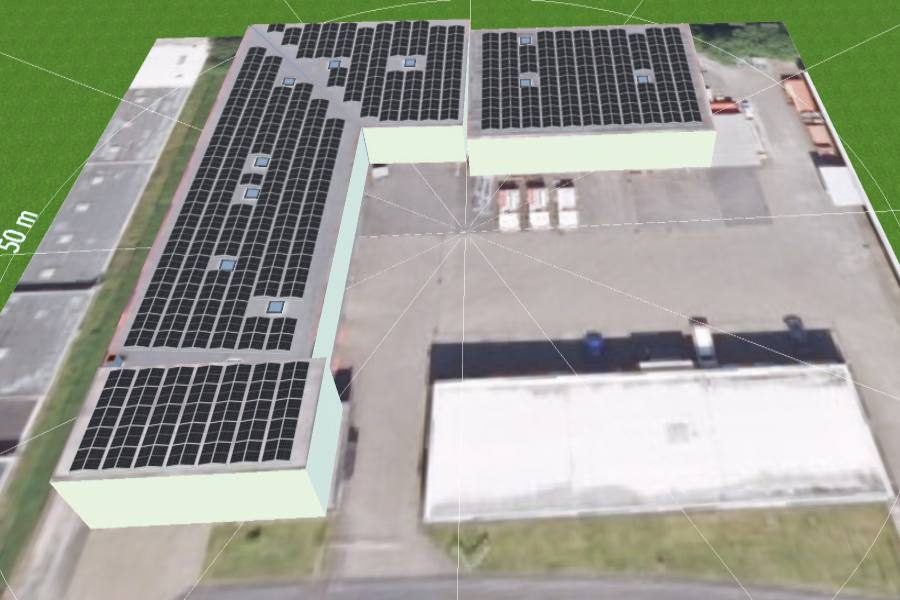 Gewerbliche 70-kWp-Solaranlage auf Flachdach